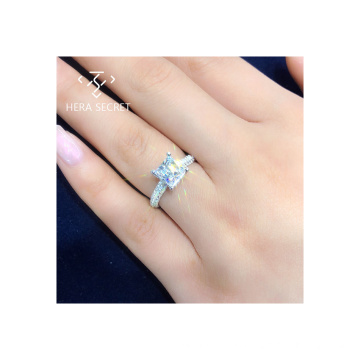 2021 new designed princess cut moissanite ring white moissanite ring diamond